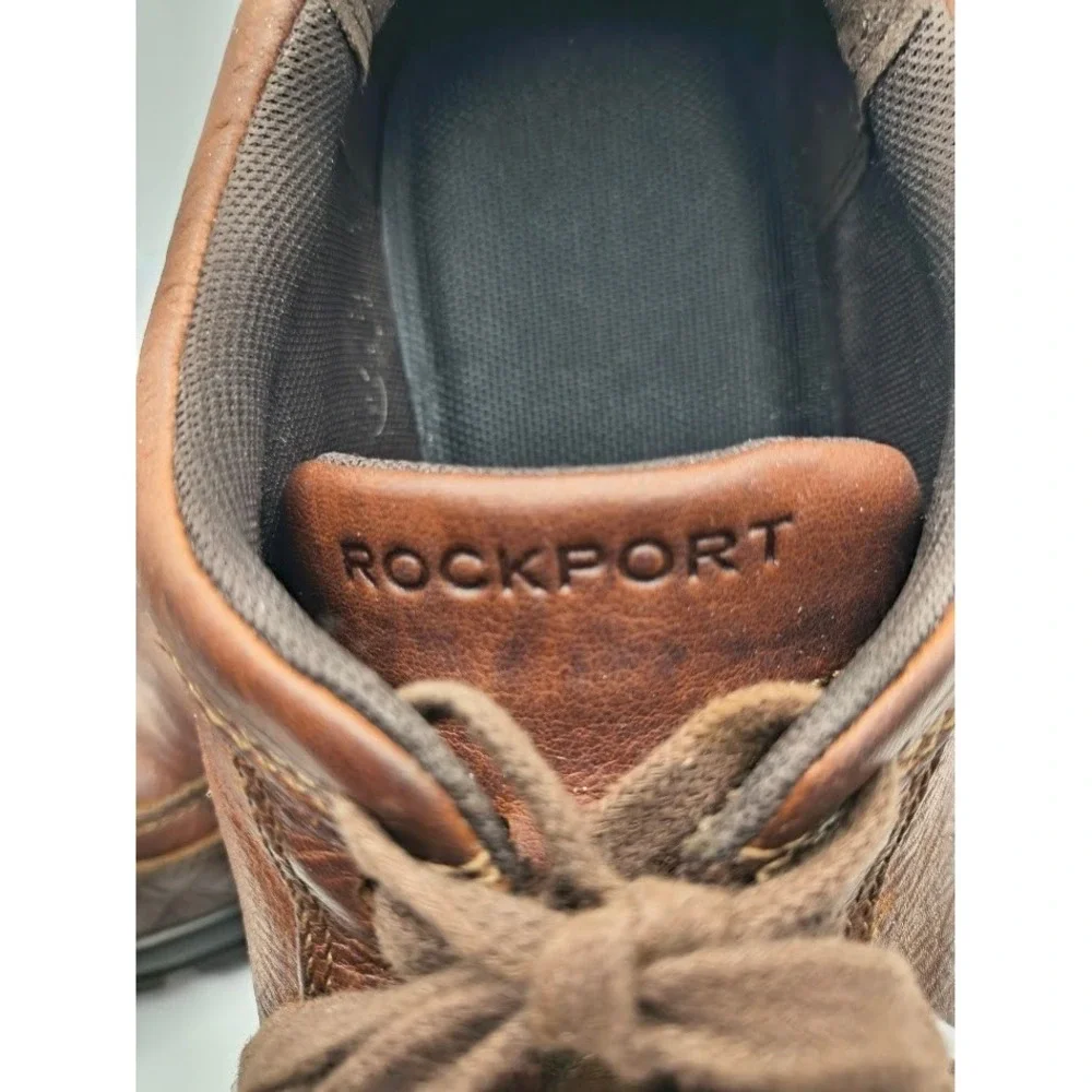 Rockport Eureka Walking Shoes Mens 9 Brown Leather Good‎ Lace Up Comfort Oxford